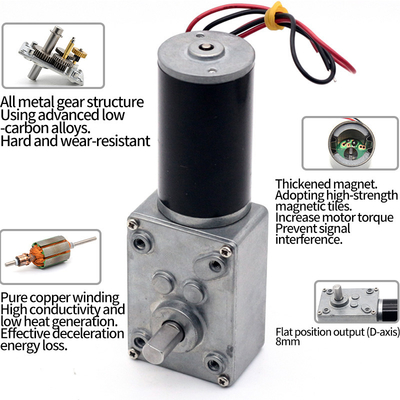 Moteur de réduction à vis sans fin autobloquant A58-31ZY 12/24V 10-470 tr/min, moteur de réduction à vis sans fin Turbo à couple élevé, engrenage à vis sans fin à couple élevé