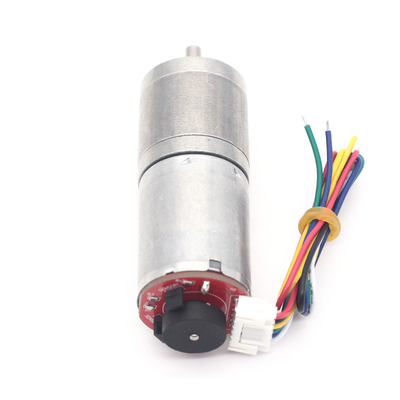 Moteur à engrenages à courant continu de 6 v Moteur à engrenages à courant continu à courant continu avec codeur JGA25-370B Moteur à courant continu de 12 v 25 mm