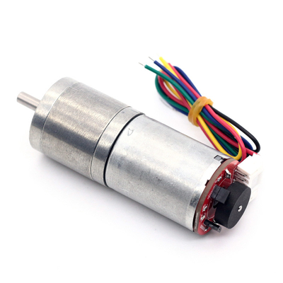Moteur à engrenages à courant continu de 6 v Moteur à engrenages à courant continu à courant continu avec codeur JGA25-370B Moteur à courant continu de 12 v 25 mm